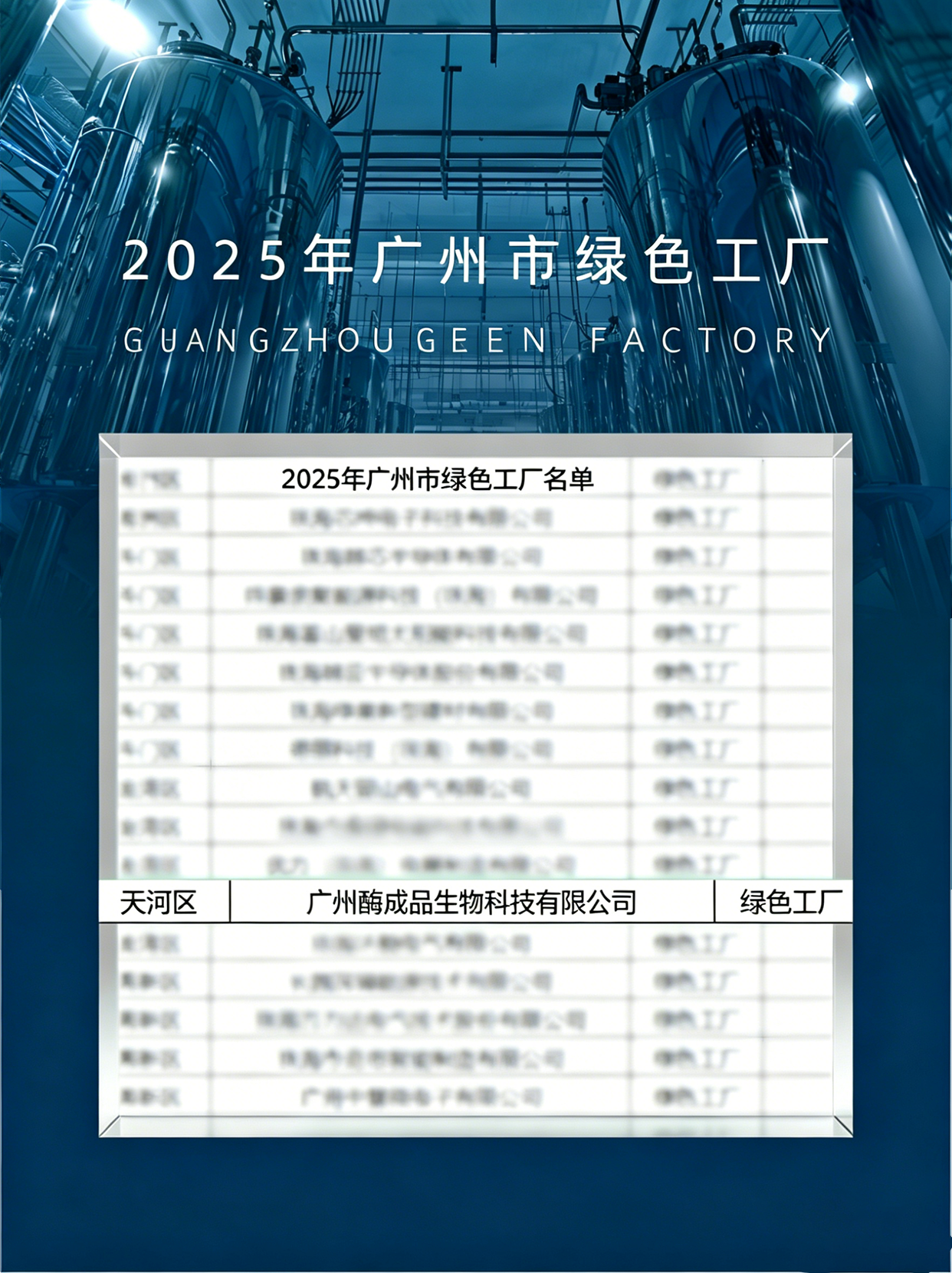 绿色制造新名片：珠海酶成品获评“绿色工厂”